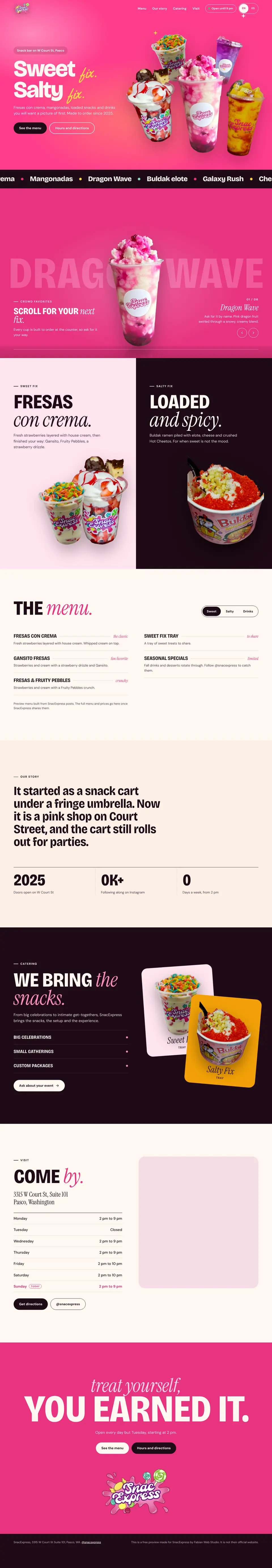 SnacExpress website design